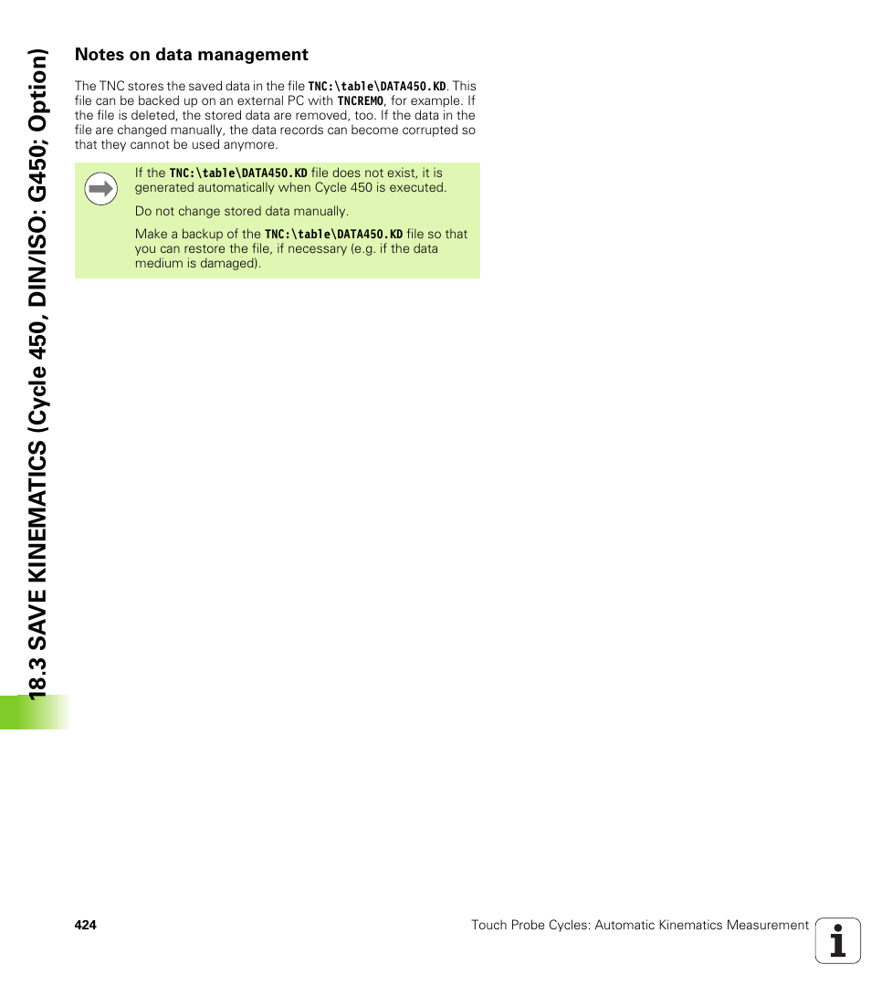 Notes on data management | HEIDENHAIN TNC 620 (340 56x-03) Cycle programming User Manual | Page 424 / 459