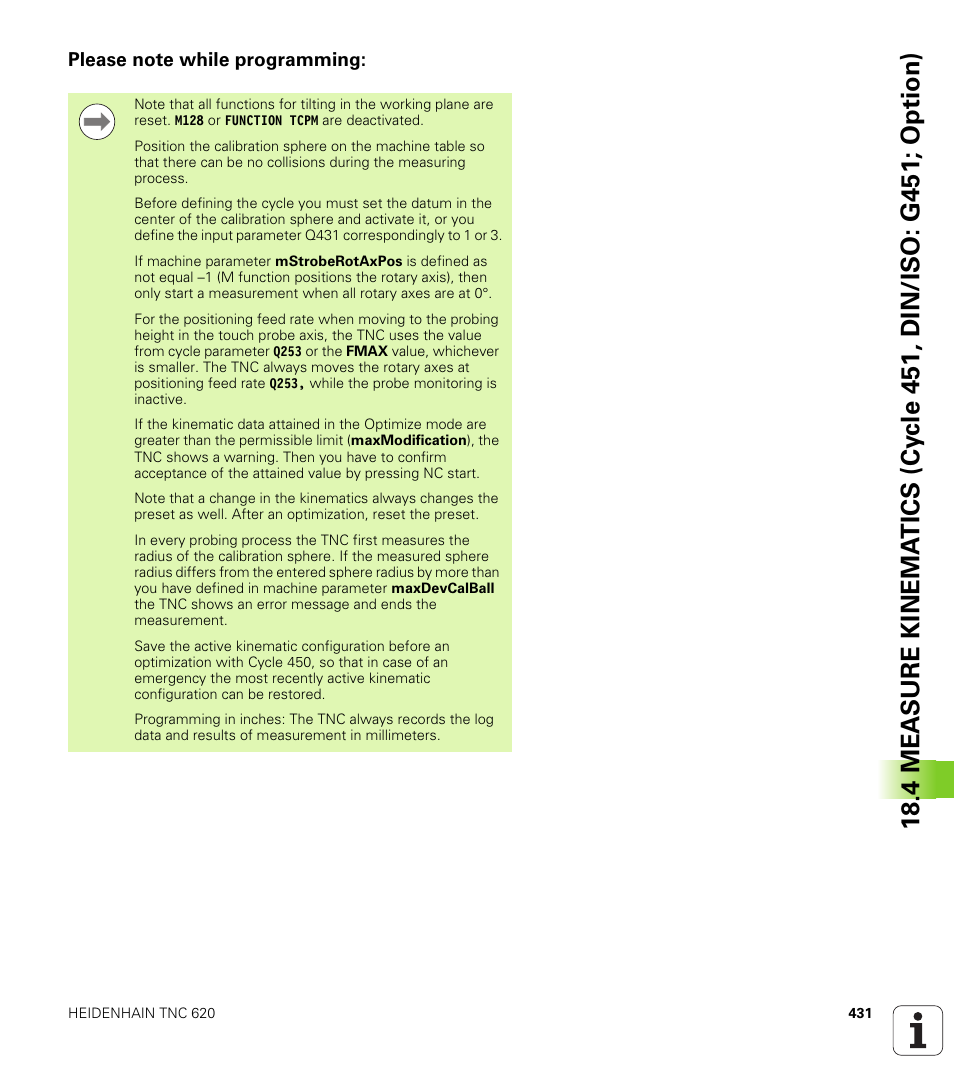 Please note while programming | HEIDENHAIN TNC 620 (340 56x-03) Cycle programming User Manual | Page 431 / 459