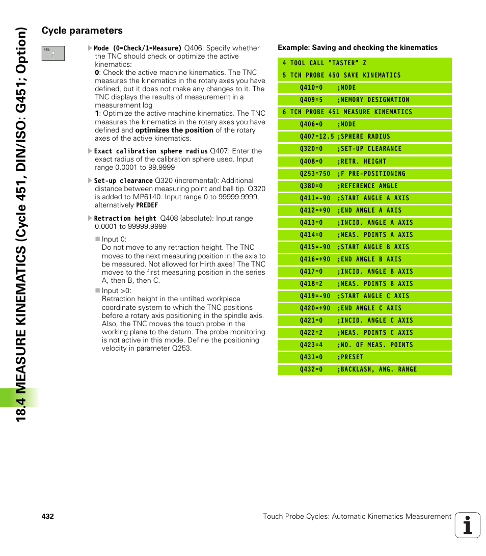 Cycle parameters | HEIDENHAIN TNC 620 (340 56x-03) Cycle programming User Manual | Page 432 / 459