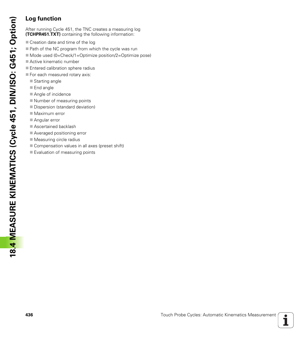Log function | HEIDENHAIN TNC 620 (340 56x-03) Cycle programming User Manual | Page 436 / 459