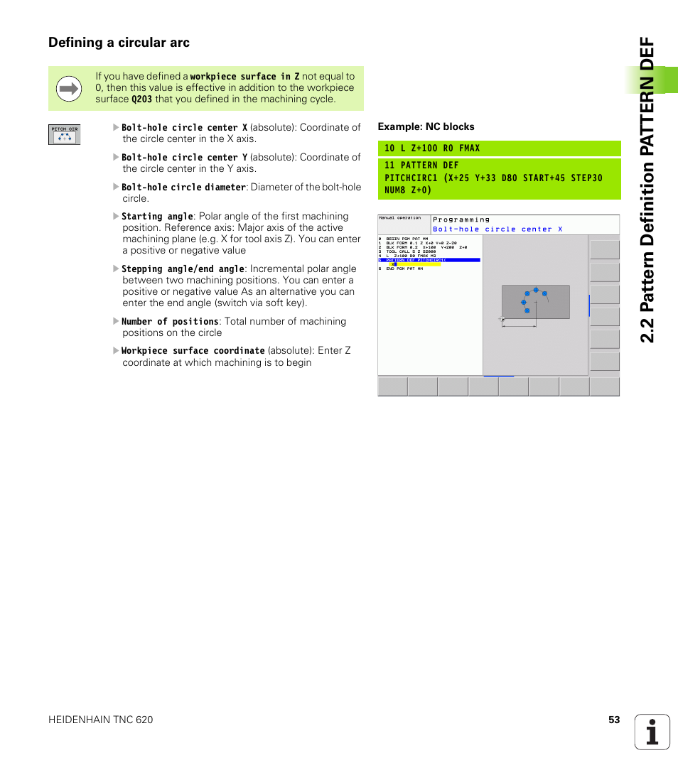 Defining a circular arc | HEIDENHAIN TNC 620 (340 56x-03) Cycle programming User Manual | Page 53 / 459