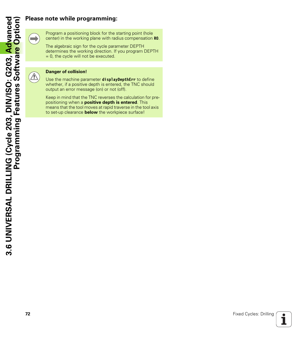 Please note while programming | HEIDENHAIN TNC 620 (340 56x-03) Cycle programming User Manual | Page 72 / 459