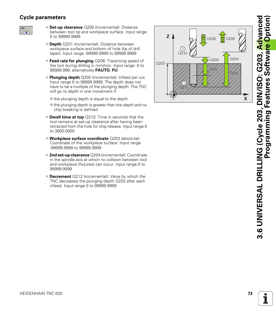 Cycle parameters | HEIDENHAIN TNC 620 (340 56x-03) Cycle programming User Manual | Page 73 / 459