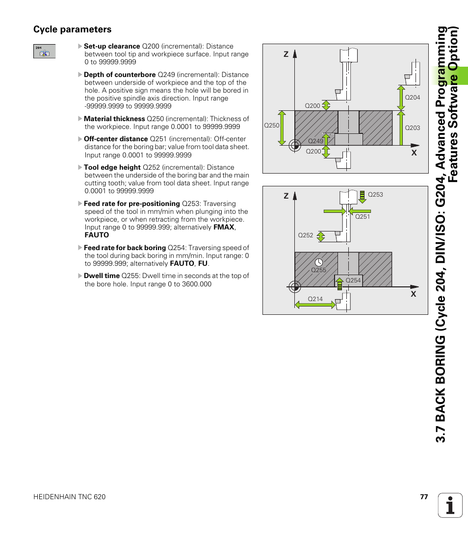 Cycle parameters | HEIDENHAIN TNC 620 (340 56x-03) Cycle programming User Manual | Page 77 / 459