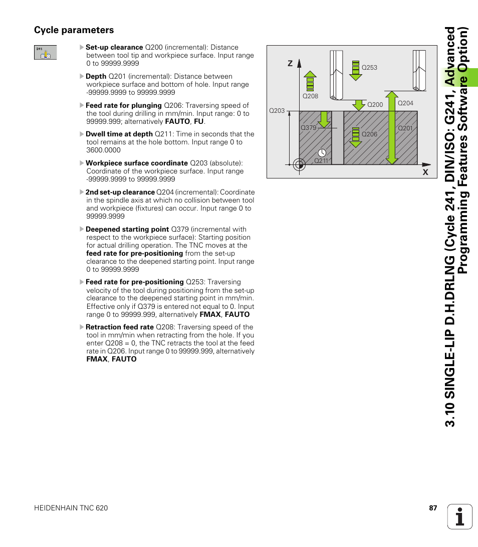 Cycle parameters | HEIDENHAIN TNC 620 (340 56x-03) Cycle programming User Manual | Page 87 / 459