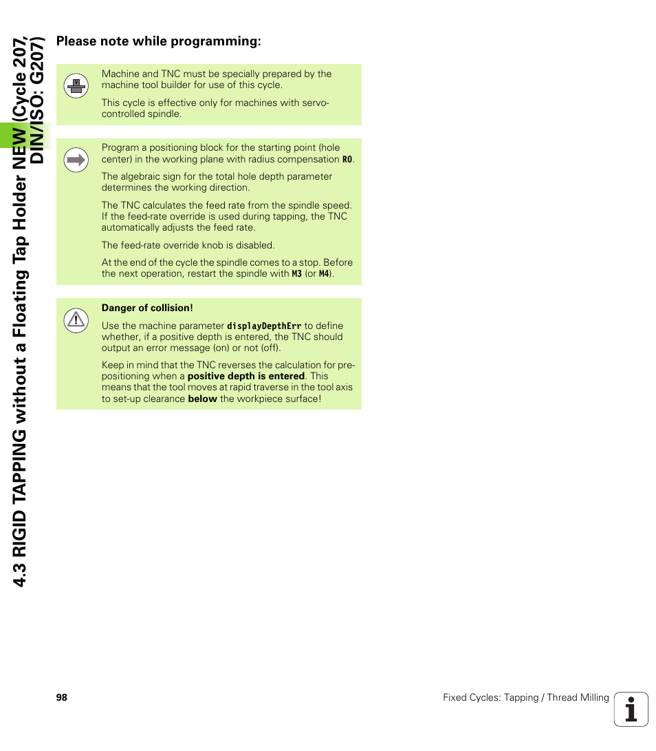 Please note while programming | HEIDENHAIN TNC 620 (340 56x-03) Cycle programming User Manual | Page 98 / 459