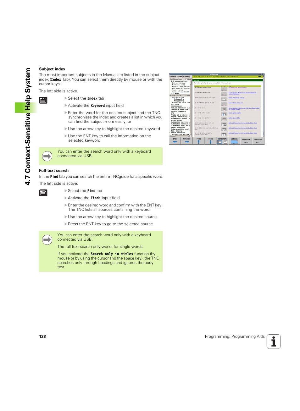 7 cont ext-sensitiv e help s y st em | HEIDENHAIN TNC 620 (340 56x-03) ISO programming User Manual | Page 128 / 491