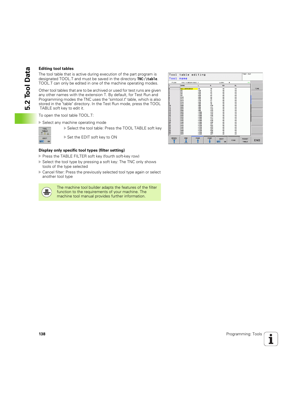 2 t ool d a ta | HEIDENHAIN TNC 620 (340 56x-03) ISO programming User Manual | Page 138 / 491