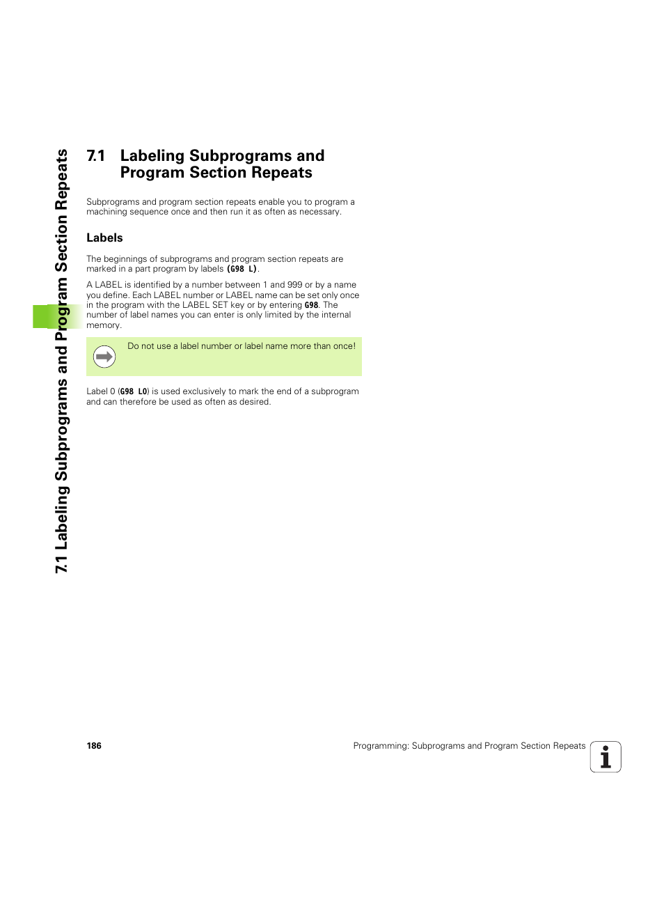1 labeling subprograms and program section repeats, Labels | HEIDENHAIN TNC 620 (340 56x-03) ISO programming User Manual | Page 186 / 491