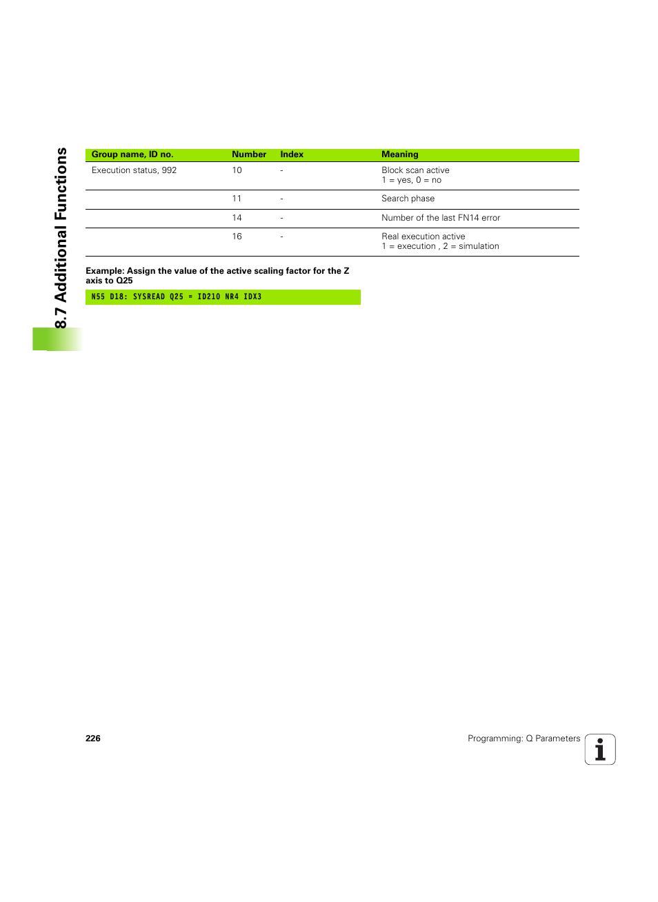 7 a d ditional f unctions | HEIDENHAIN TNC 620 (340 56x-03) ISO programming User Manual | Page 226 / 491