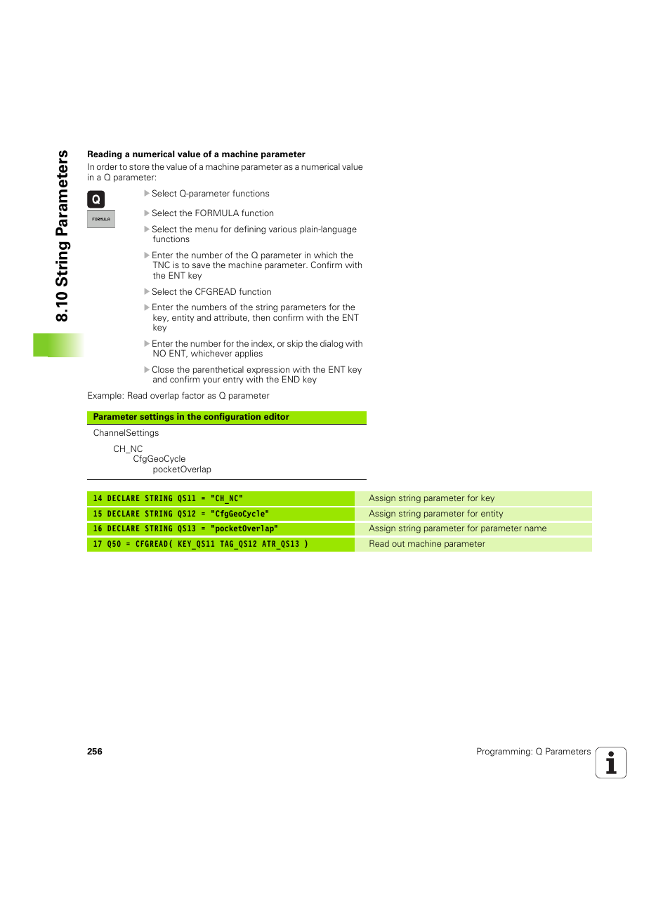 1 0 str ing p a ra met e rs | HEIDENHAIN TNC 620 (340 56x-03) ISO programming User Manual | Page 256 / 491