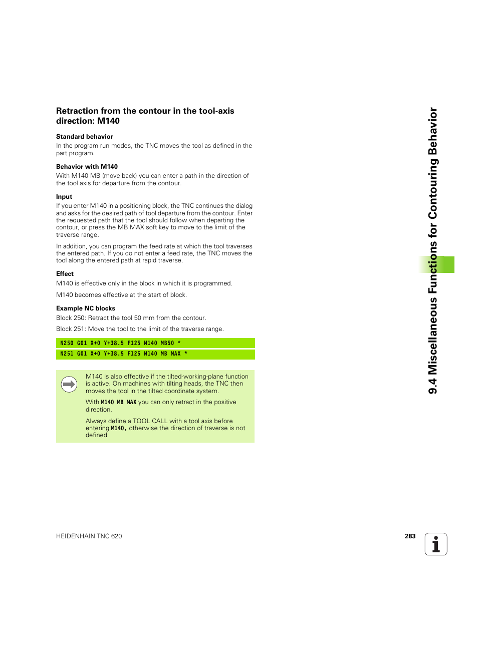 HEIDENHAIN TNC 620 (340 56x-03) ISO programming User Manual | Page 283 / 491