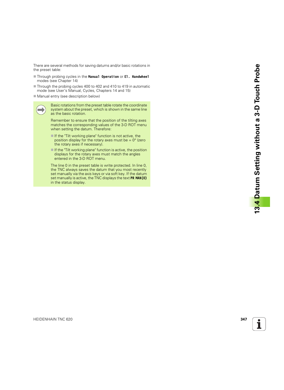 4 d a tum set ting without a 3-d t o uc h pr obe | HEIDENHAIN TNC 620 (340 56x-03) ISO programming User Manual | Page 347 / 491