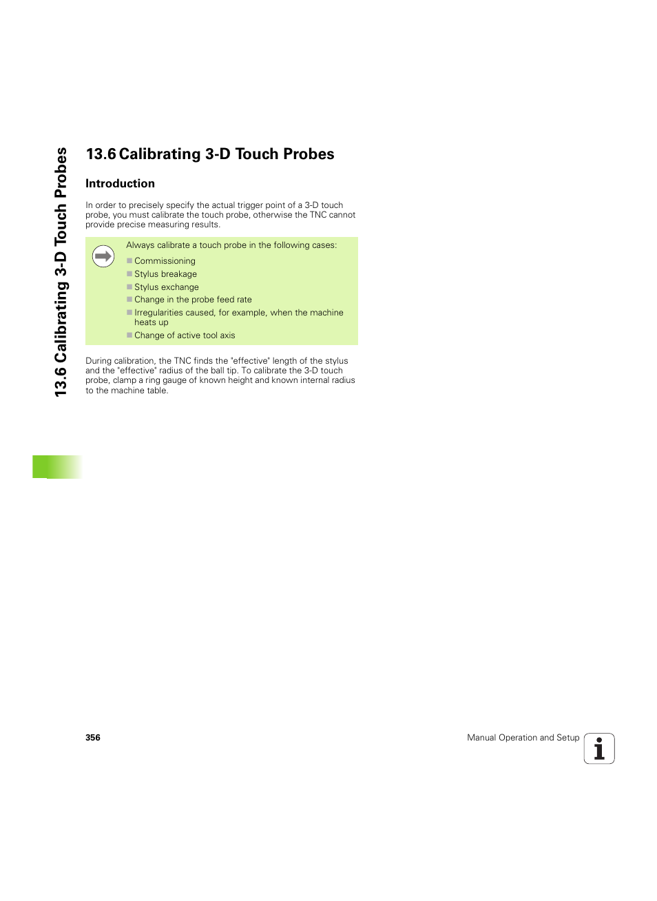6 calibrating 3-d touch probes, Introduction | HEIDENHAIN TNC 620 (340 56x-03) ISO programming User Manual | Page 356 / 491