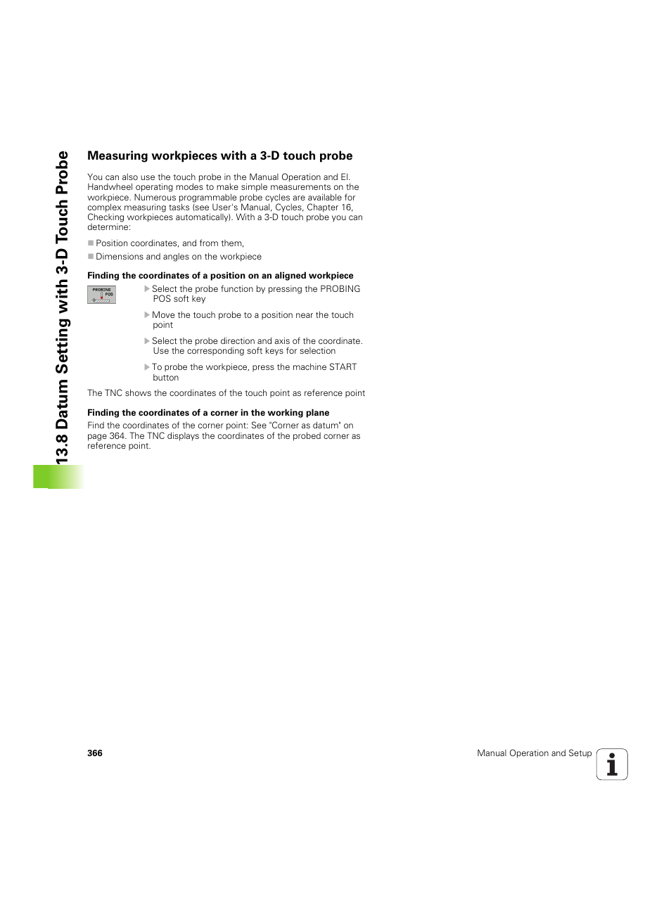 Measuring workpieces with a 3-d touch probe, 8 d a tum set ting with 3-d t o uc h pr obe | HEIDENHAIN TNC 620 (340 56x-03) ISO programming User Manual | Page 366 / 491