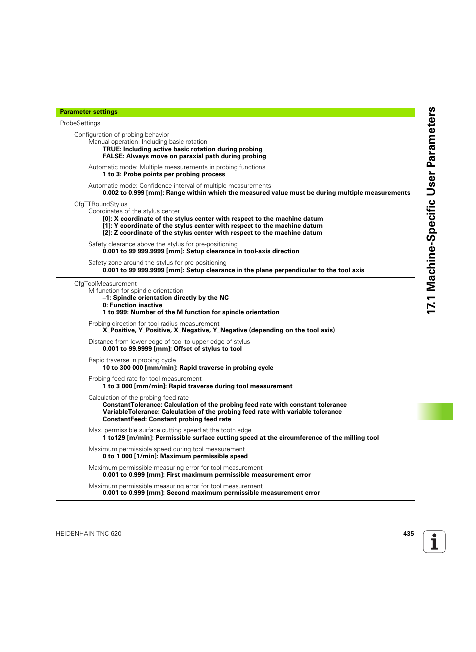 1 mac h ine-specific user p a ra met e rs | HEIDENHAIN TNC 620 (340 56x-03) ISO programming User Manual | Page 435 / 491