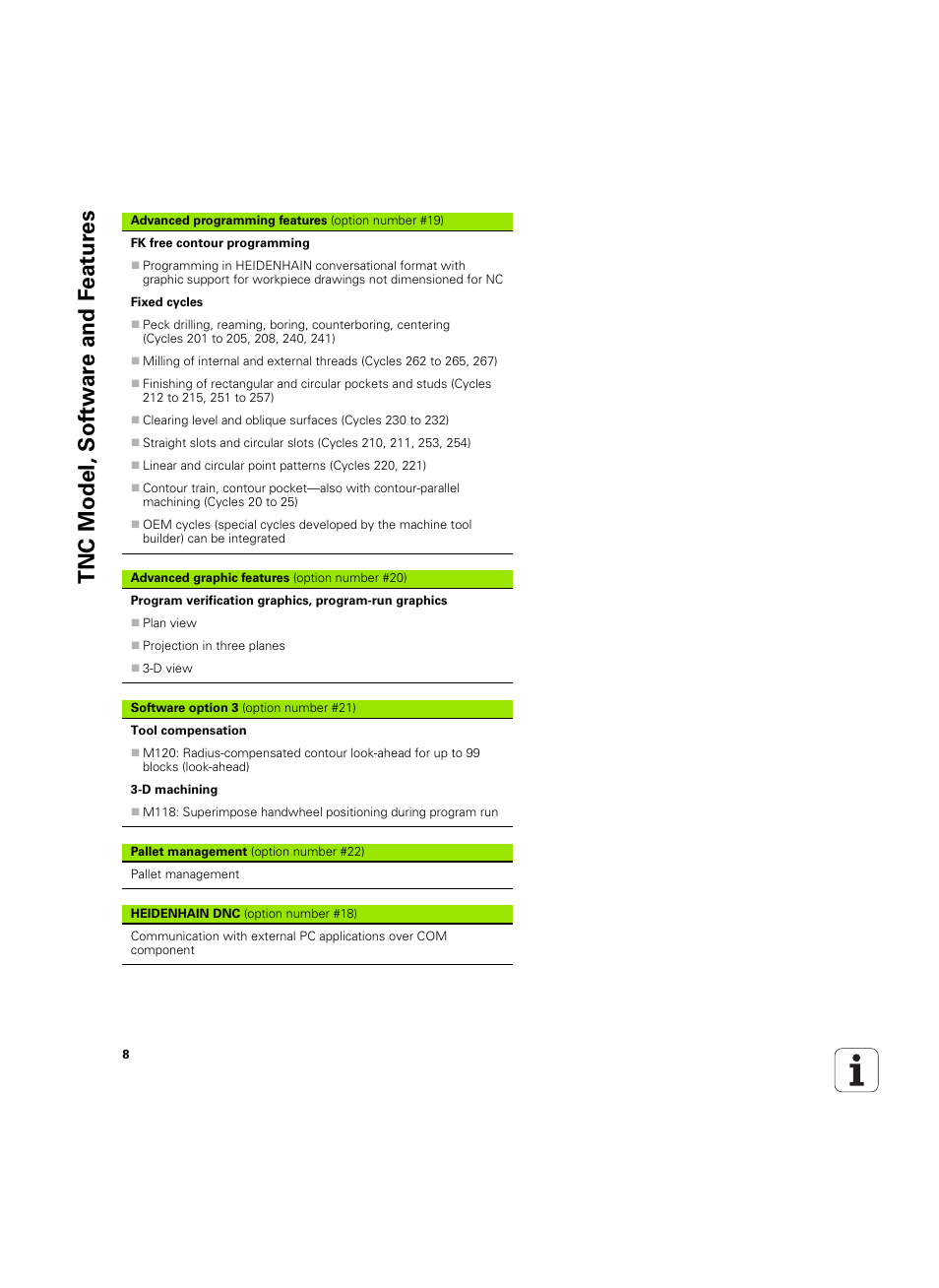 Tnc model, sof tw a re and f eat ur es | HEIDENHAIN TNC 620 (340 56x-03) ISO programming User Manual | Page 8 / 491