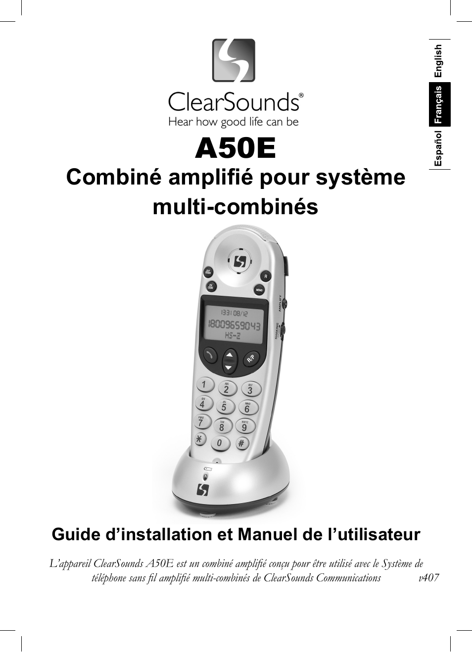 A50e, Combiné amplifié pour système multi-combinés | ClearSounds A50E User Manual | Page 11 / 28