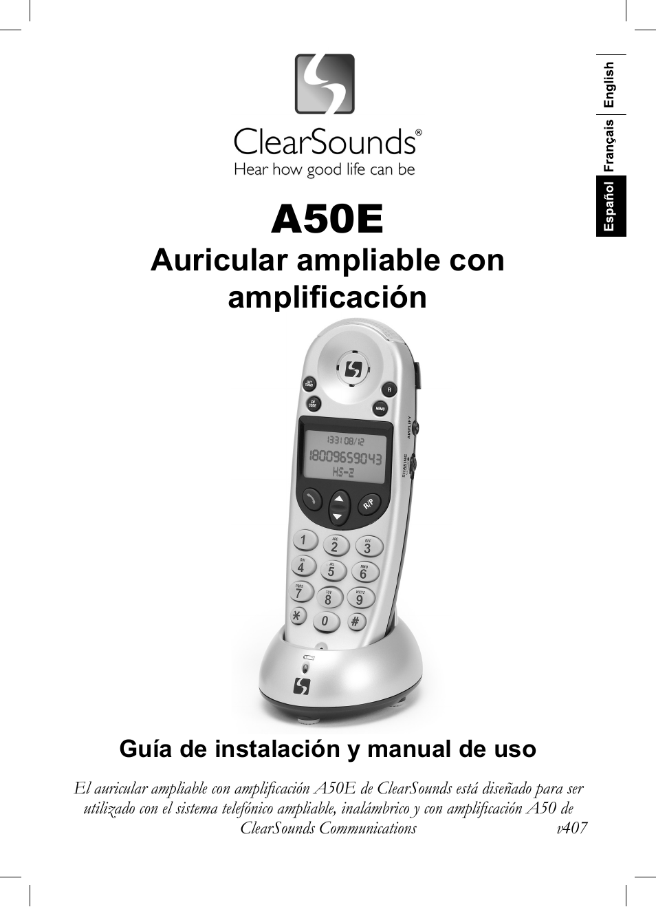 A50e, Auricular ampliable con amplificación | ClearSounds A50E User Manual | Page 20 / 28