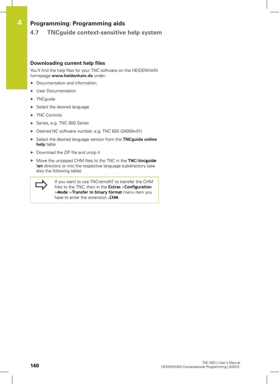 Downloading current help files | HEIDENHAIN TNC 620 (34056x-04) User Manual | Page 140 / 570