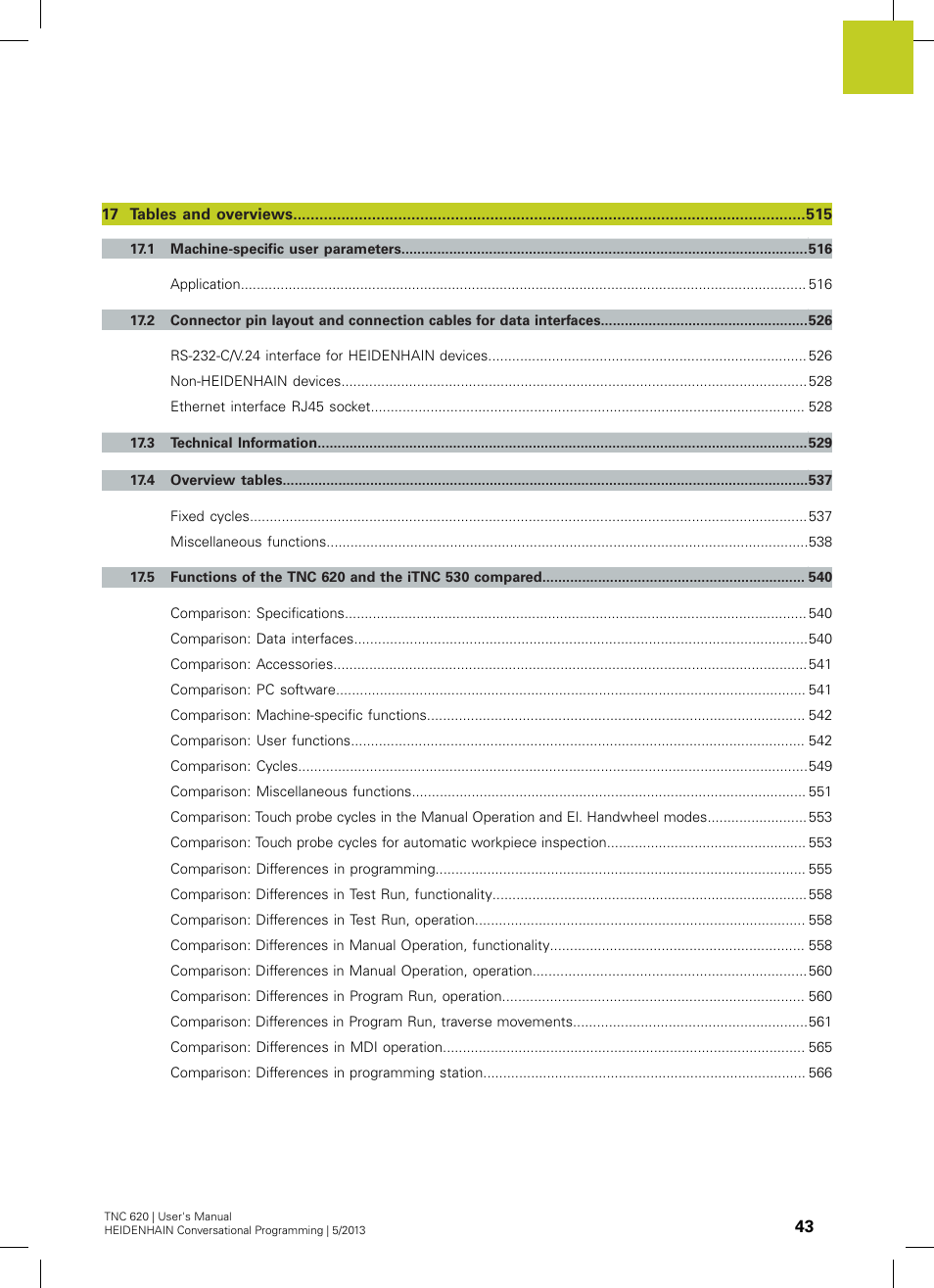 HEIDENHAIN TNC 620 (34056x-04) User Manual | Page 43 / 570
