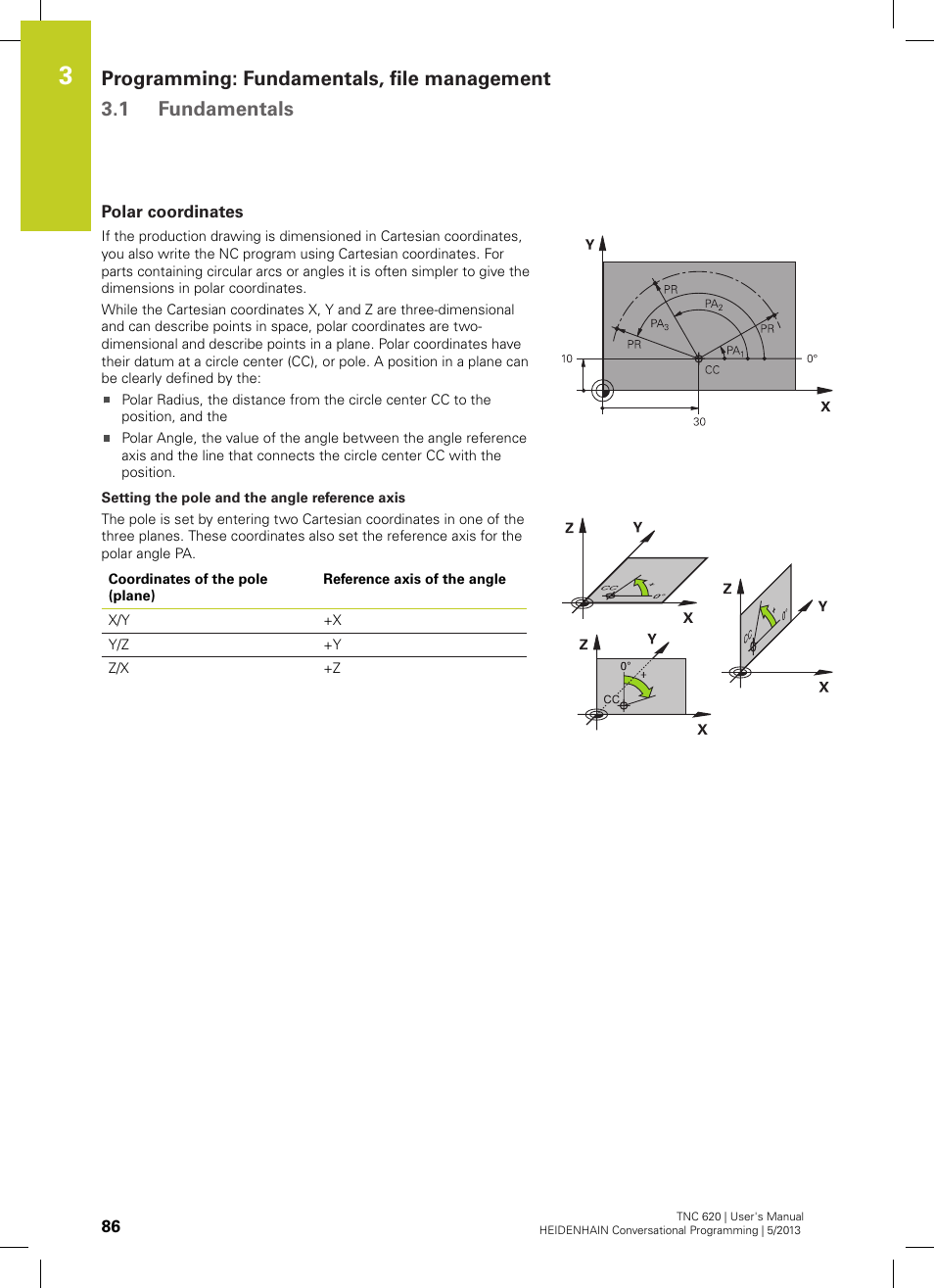 Polar coordinates | HEIDENHAIN TNC 620 (34056x-04) User Manual | Page 86 / 570