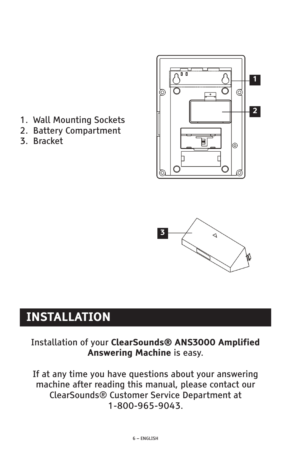 Installation | ClearSounds ANS3000 User Manual | Page 6 / 57