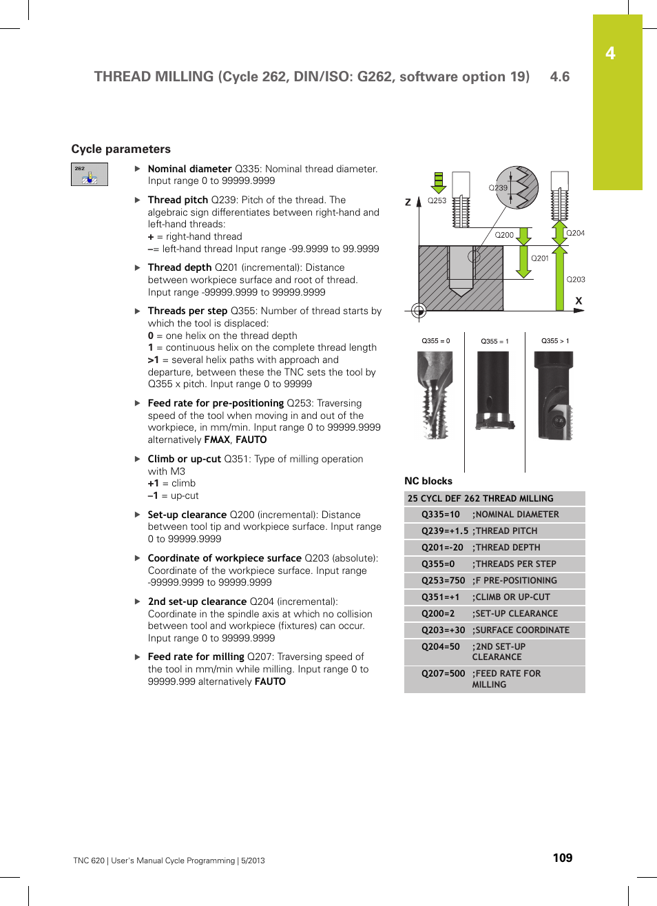 Cycle parameters | HEIDENHAIN TNC 620 (34056x-04) Cycle programming User Manual | Page 109 / 468