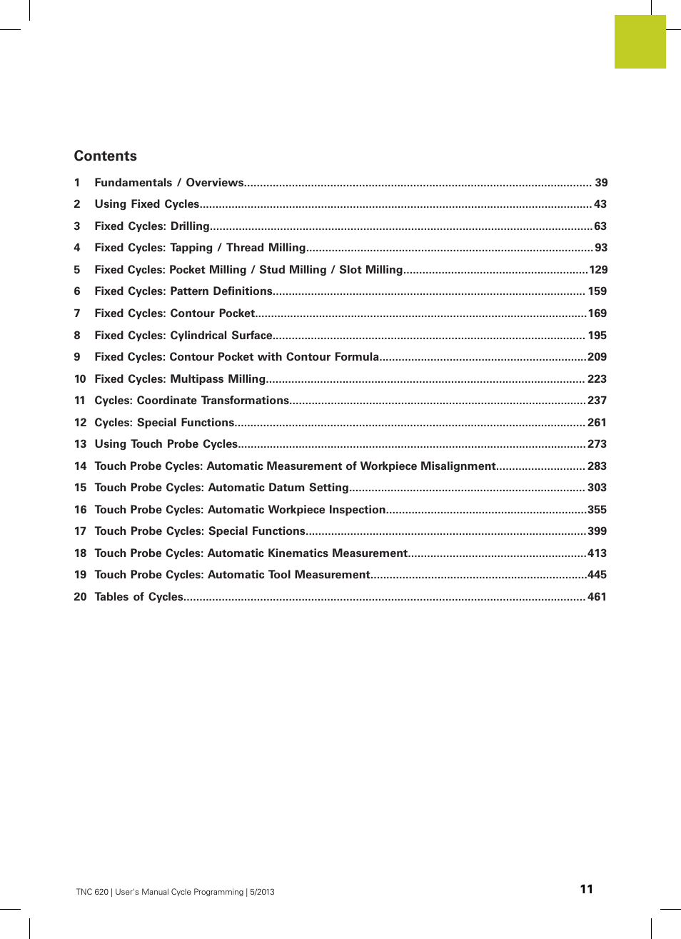 HEIDENHAIN TNC 620 (34056x-04) Cycle programming User Manual | Page 11 / 468