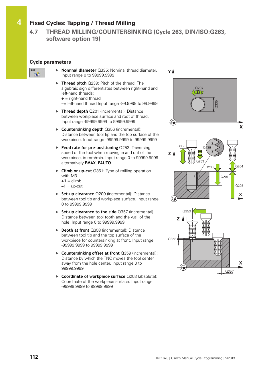 Cycle parameters | HEIDENHAIN TNC 620 (34056x-04) Cycle programming User Manual | Page 112 / 468