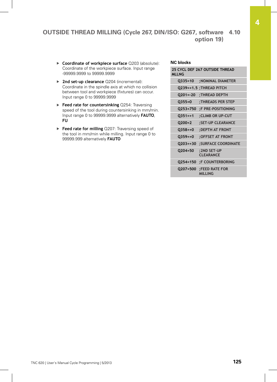 HEIDENHAIN TNC 620 (34056x-04) Cycle programming User Manual | Page 125 / 468