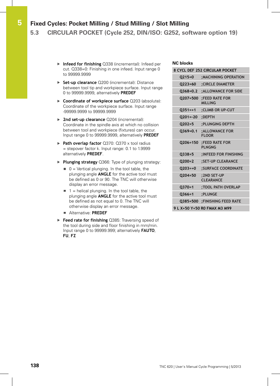HEIDENHAIN TNC 620 (34056x-04) Cycle programming User Manual | Page 138 / 468