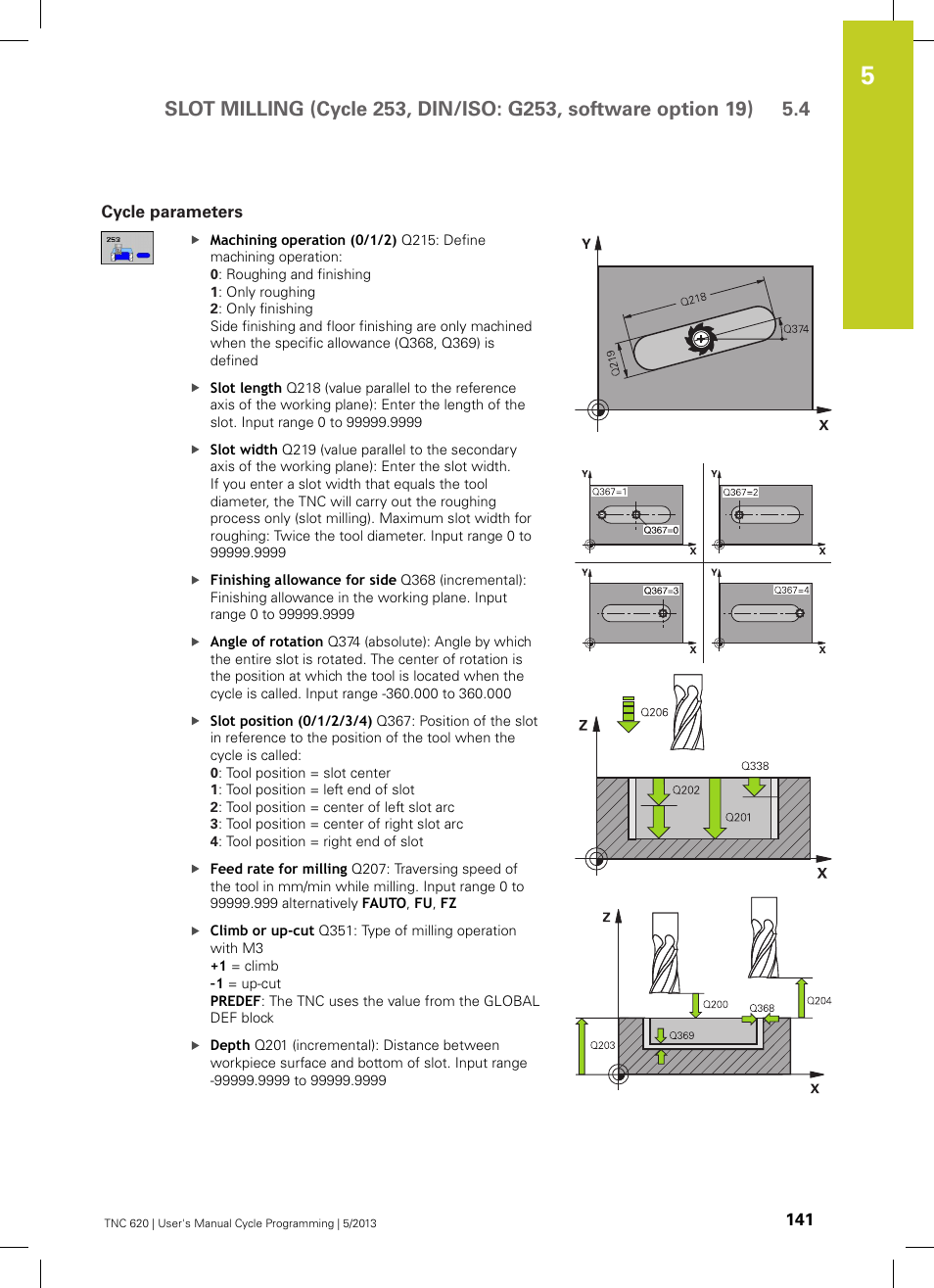 Cycle parameters | HEIDENHAIN TNC 620 (34056x-04) Cycle programming User Manual | Page 141 / 468