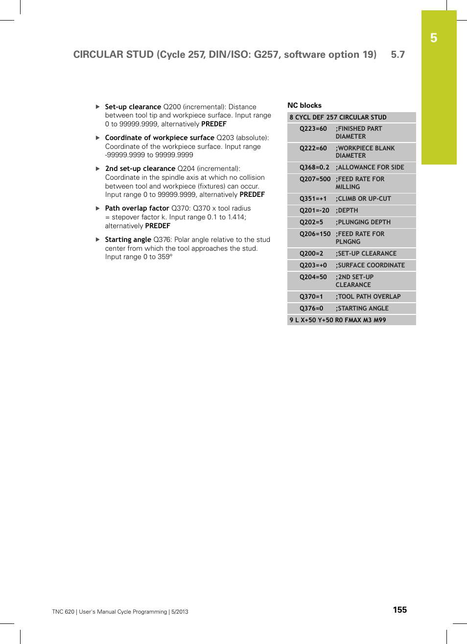 HEIDENHAIN TNC 620 (34056x-04) Cycle programming User Manual | Page 155 / 468