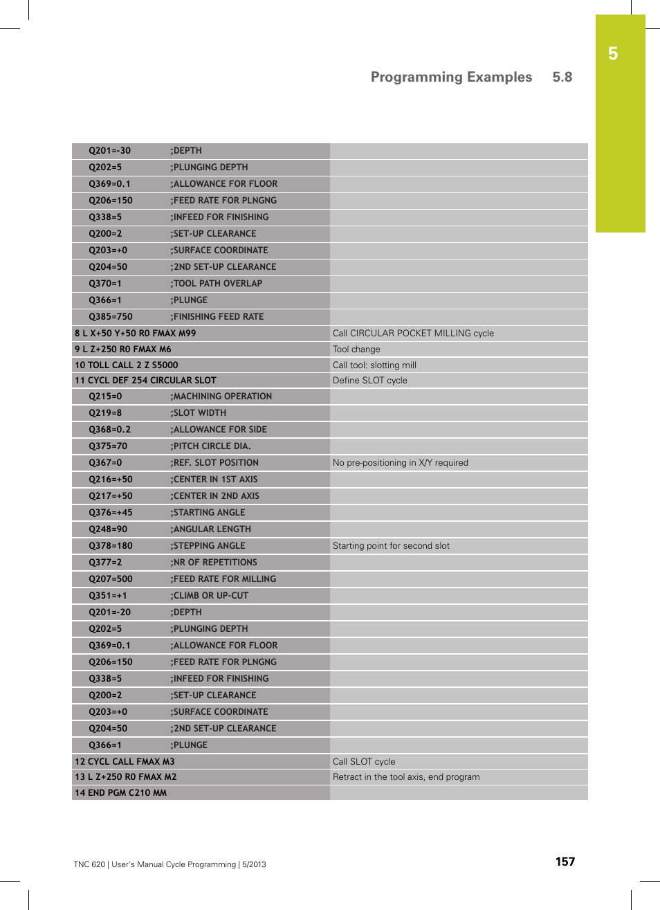 Programming examples 5.8 | HEIDENHAIN TNC 620 (34056x-04) Cycle programming User Manual | Page 157 / 468