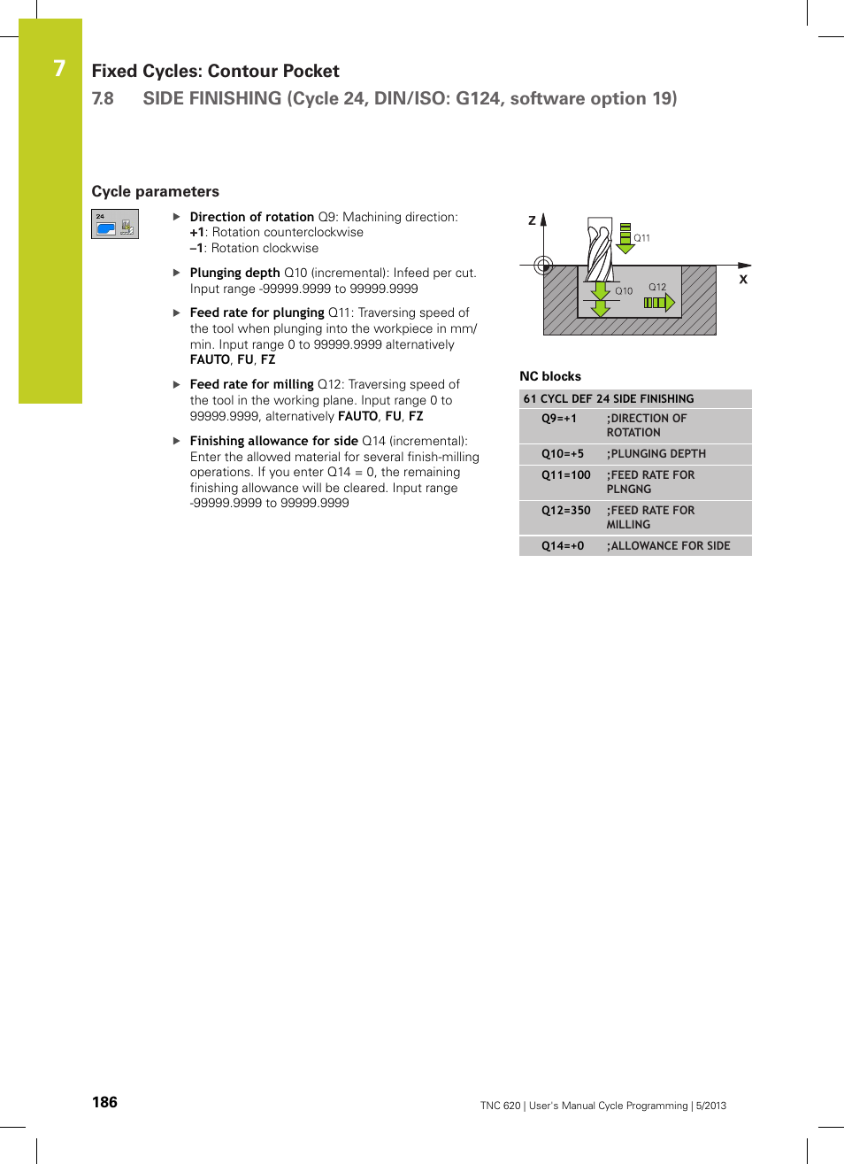 Cycle parameters | HEIDENHAIN TNC 620 (34056x-04) Cycle programming User Manual | Page 186 / 468
