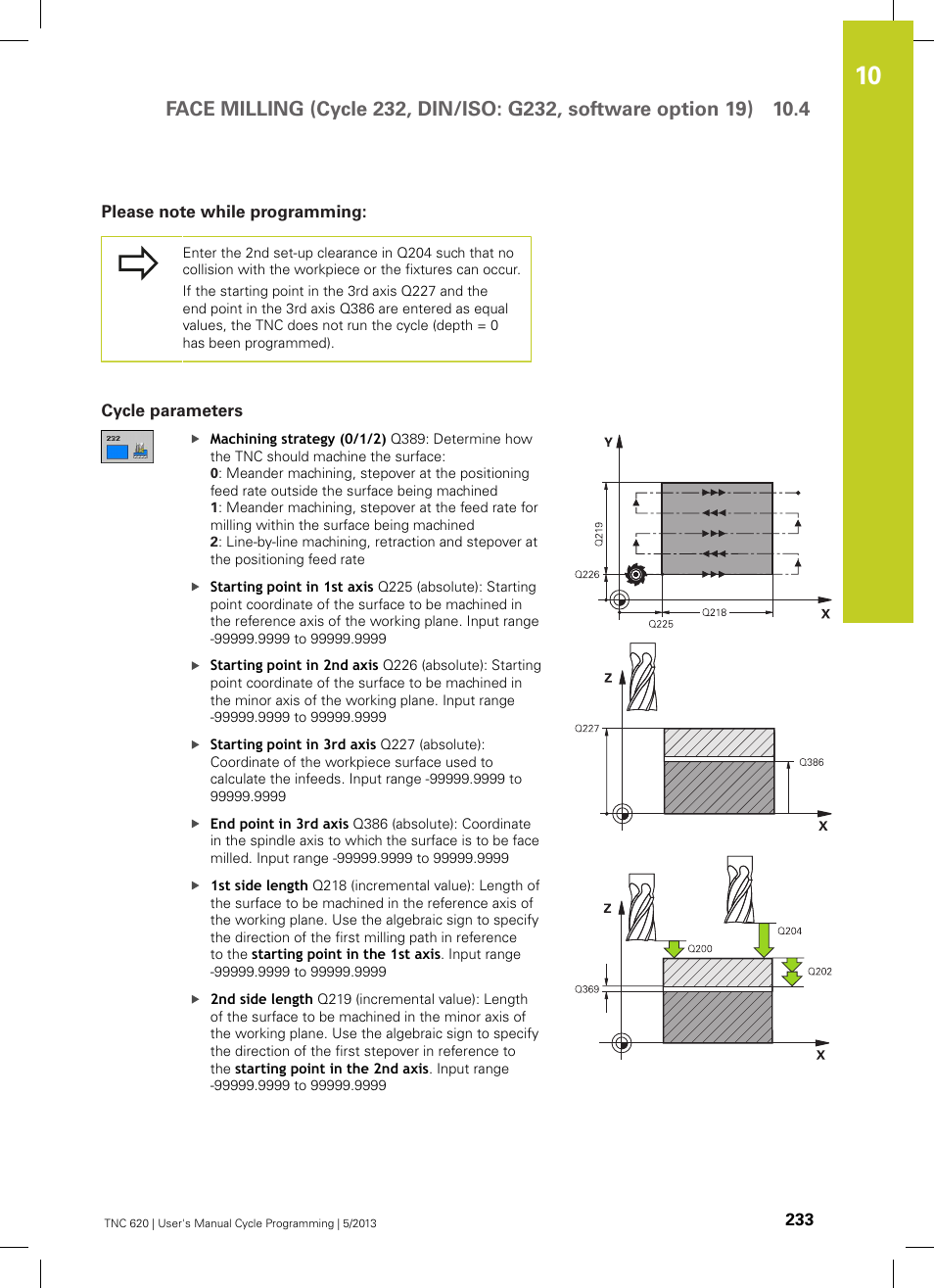Please note while programming, Cycle parameters | HEIDENHAIN TNC 620 (34056x-04) Cycle programming User Manual | Page 233 / 468