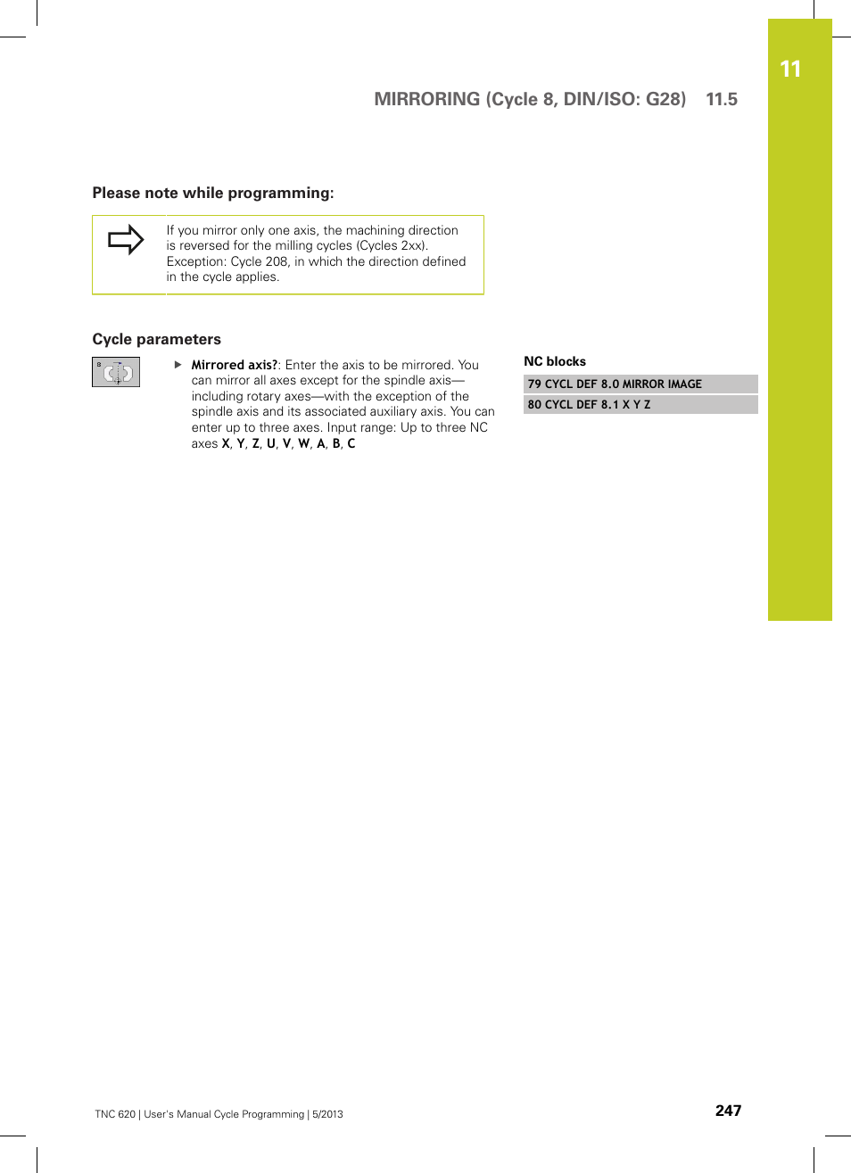 Please note while programming, Cycle parameters | HEIDENHAIN TNC 620 (34056x-04) Cycle programming User Manual | Page 247 / 468