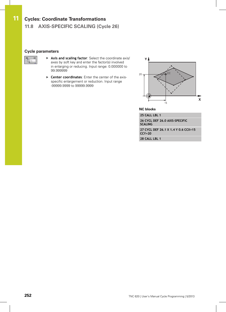 Cycle parameters | HEIDENHAIN TNC 620 (34056x-04) Cycle programming User Manual | Page 252 / 468