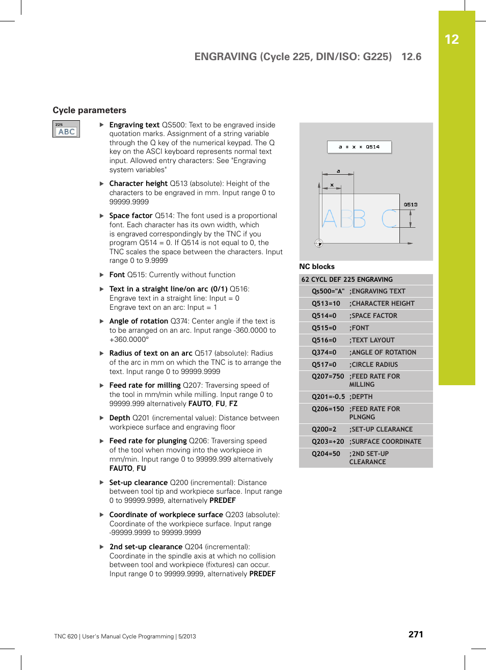 Cycle parameters | HEIDENHAIN TNC 620 (34056x-04) Cycle programming User Manual | Page 271 / 468