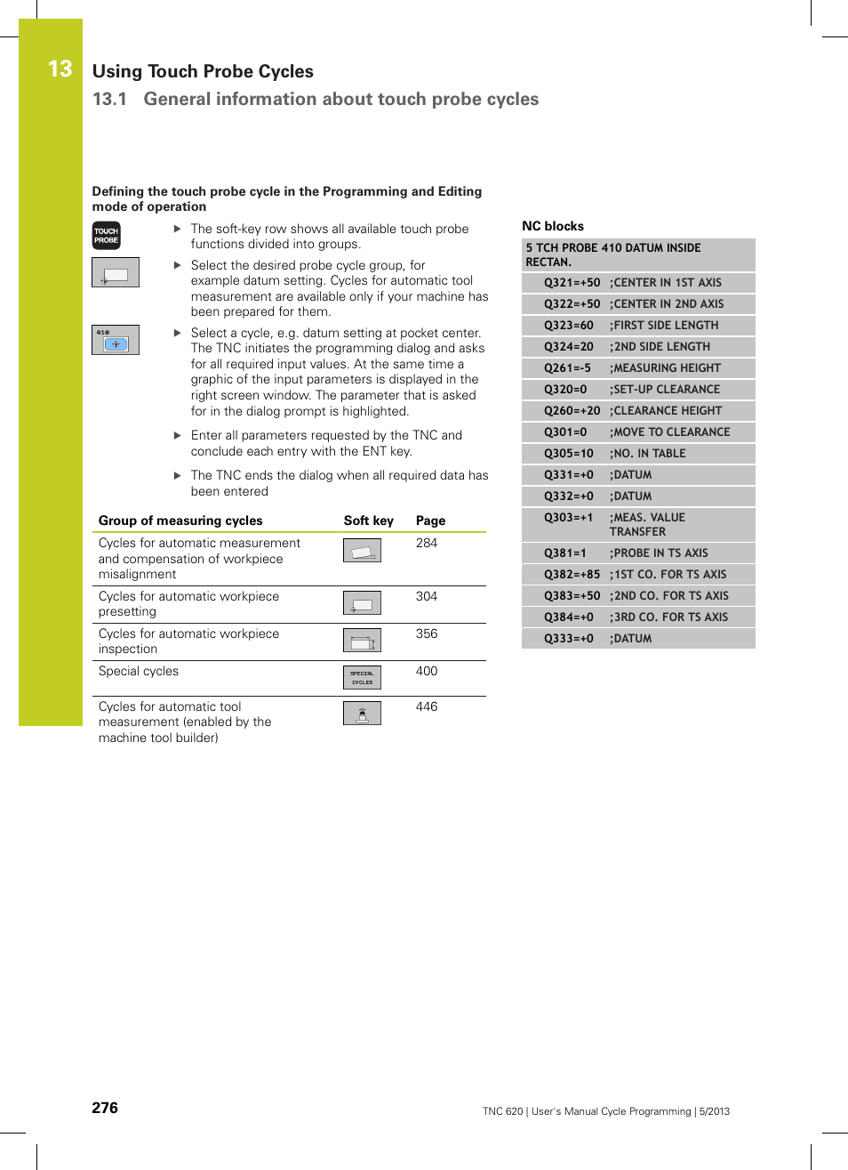 HEIDENHAIN TNC 620 (34056x-04) Cycle programming User Manual | Page 276 / 468