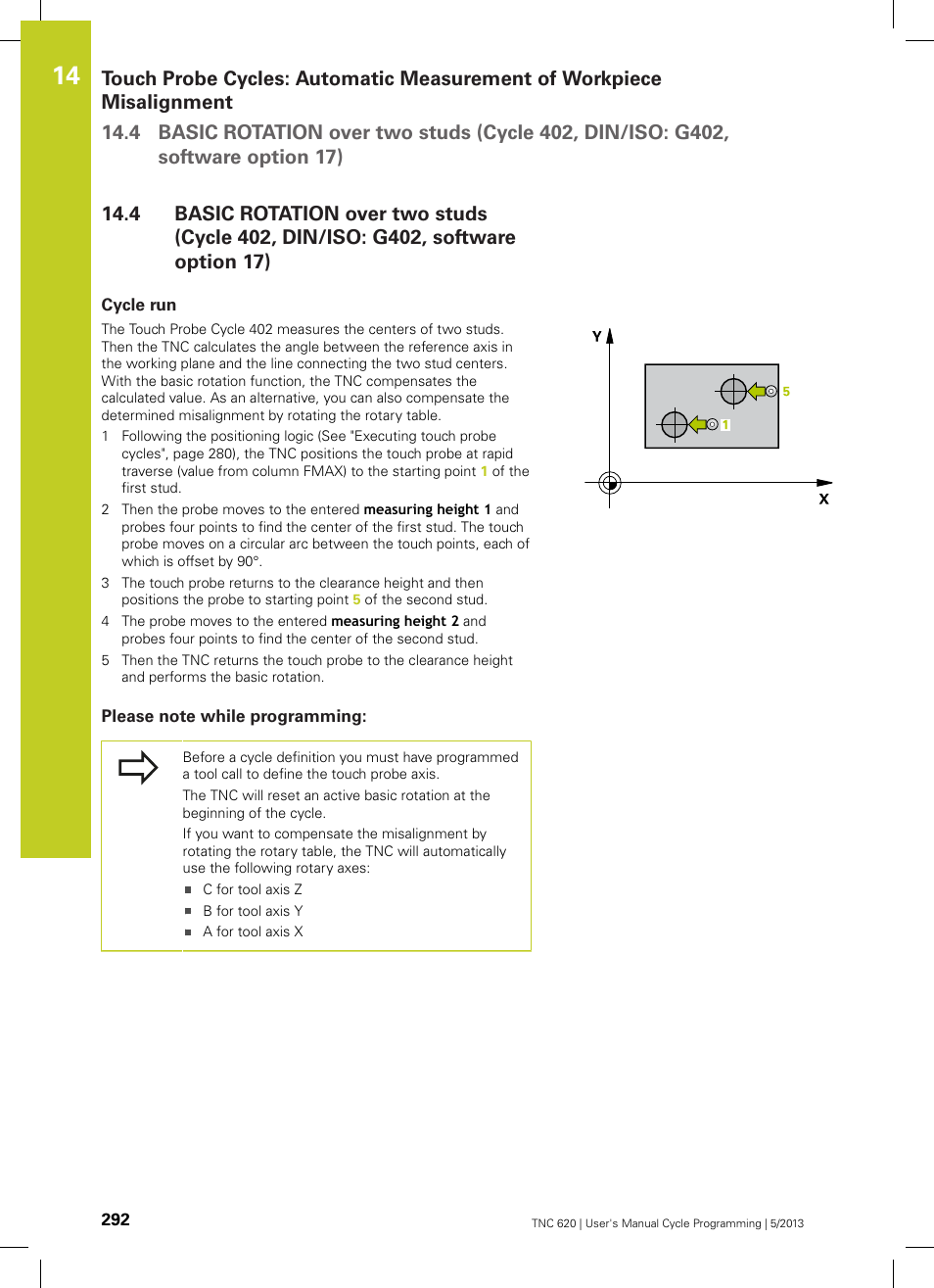 Cycle run, Please note while programming | HEIDENHAIN TNC 620 (34056x-04) Cycle programming User Manual | Page 292 / 468