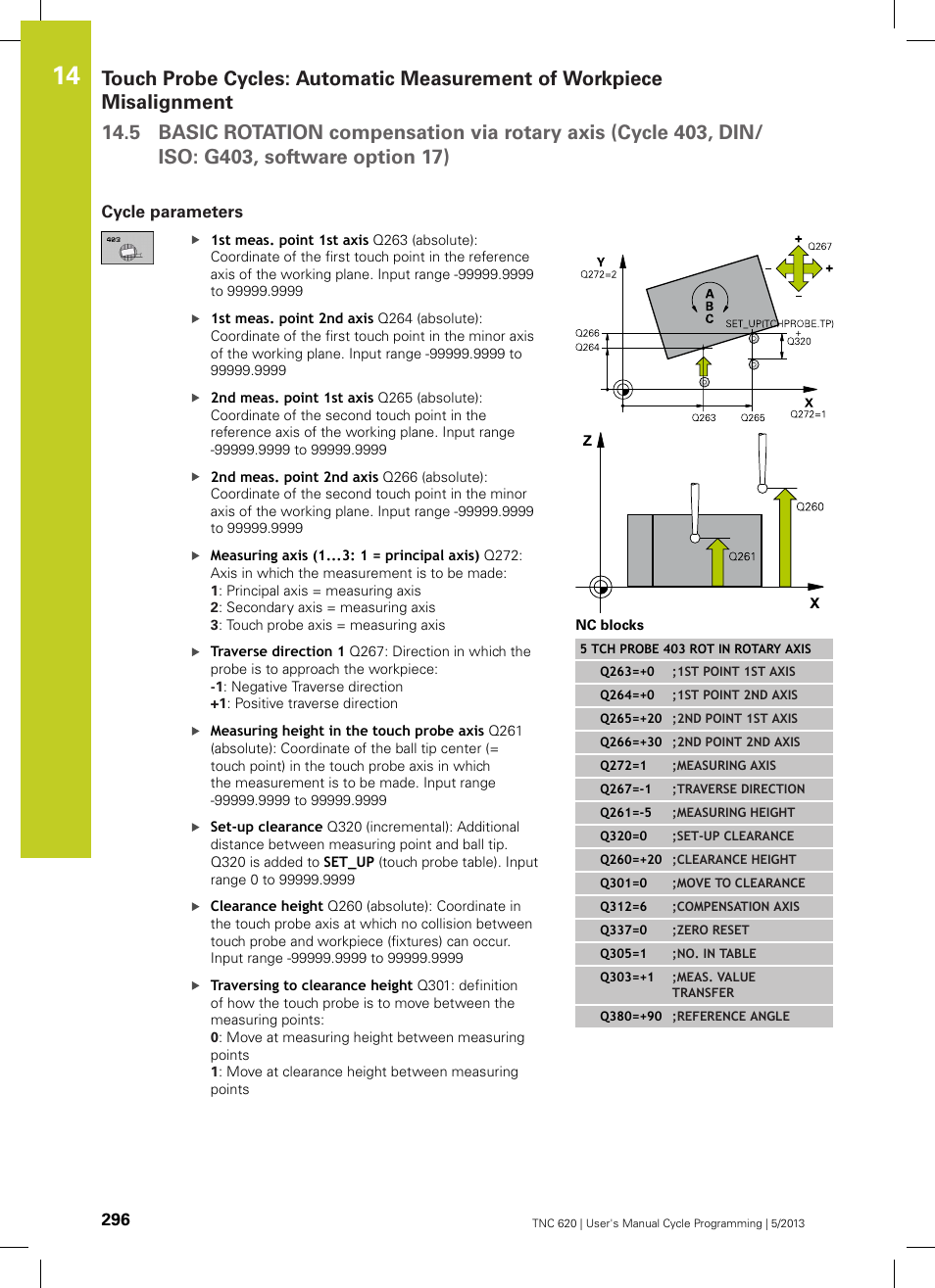 Cycle parameters | HEIDENHAIN TNC 620 (34056x-04) Cycle programming User Manual | Page 296 / 468