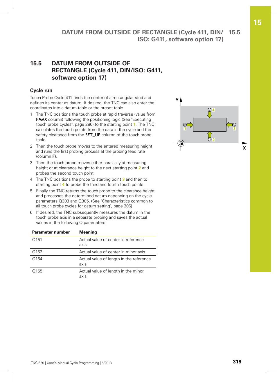 Cycle run | HEIDENHAIN TNC 620 (34056x-04) Cycle programming User Manual | Page 319 / 468