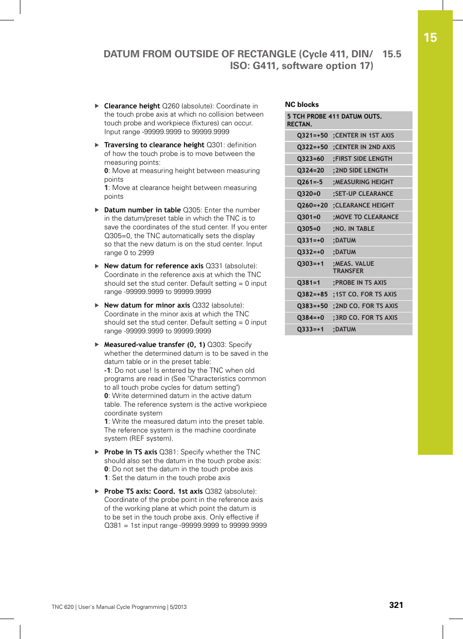 HEIDENHAIN TNC 620 (34056x-04) Cycle programming User Manual | Page 321 / 468