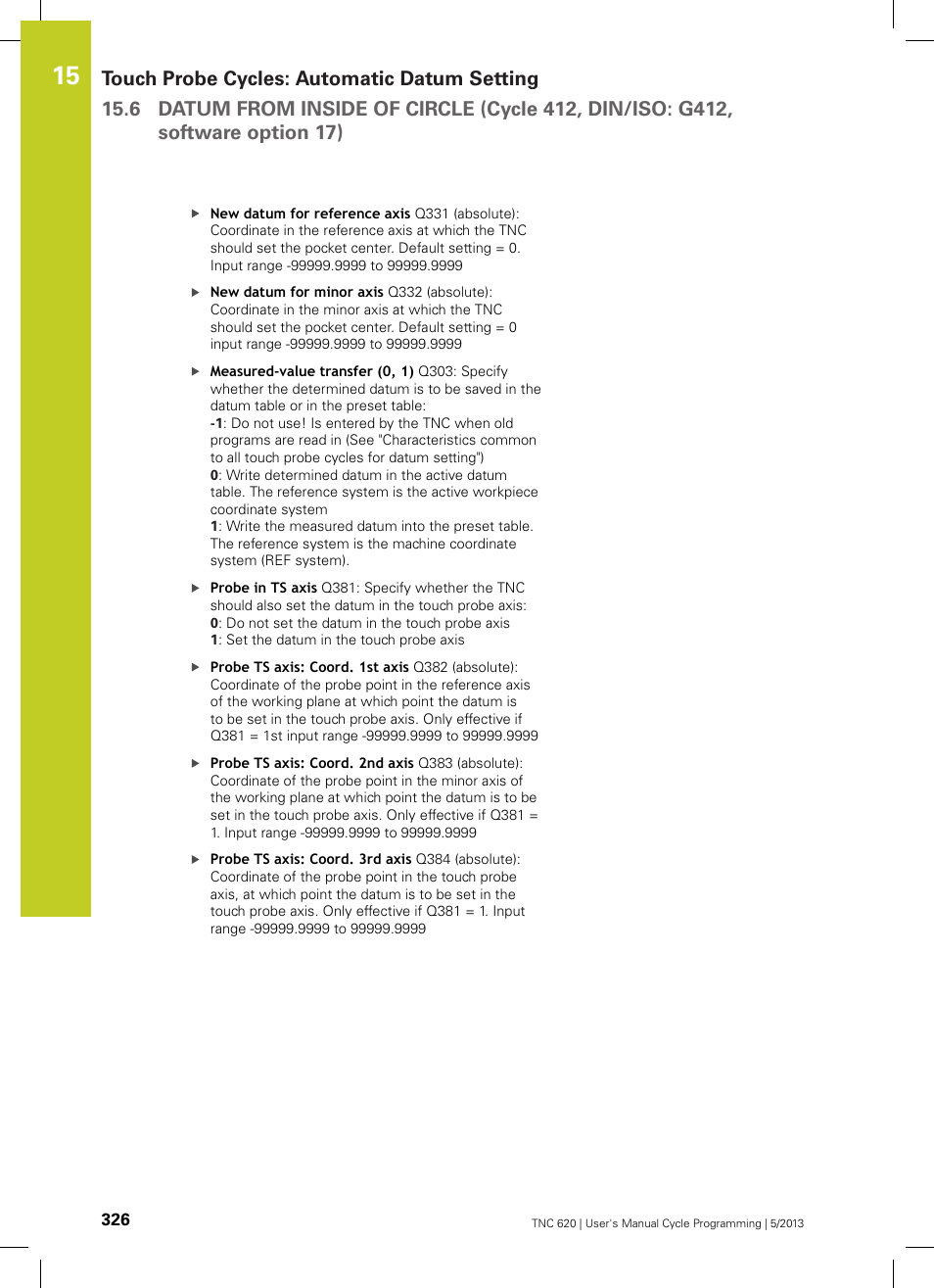 HEIDENHAIN TNC 620 (34056x-04) Cycle programming User Manual | Page 326 / 468