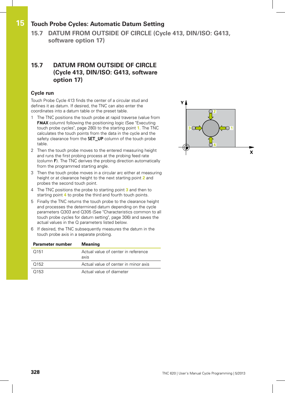 Cycle run | HEIDENHAIN TNC 620 (34056x-04) Cycle programming User Manual | Page 328 / 468