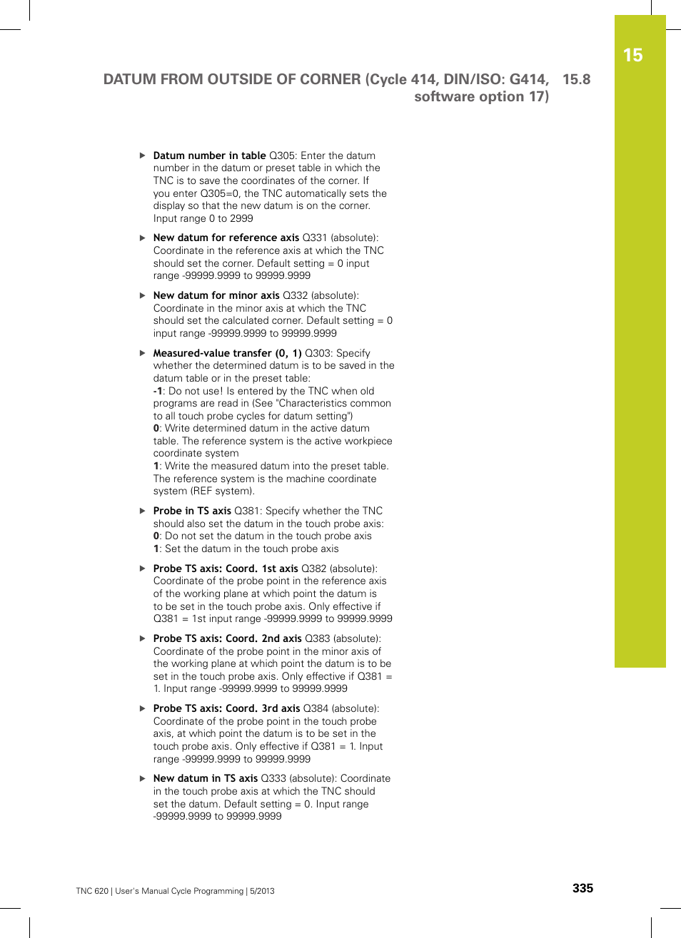 HEIDENHAIN TNC 620 (34056x-04) Cycle programming User Manual | Page 335 / 468