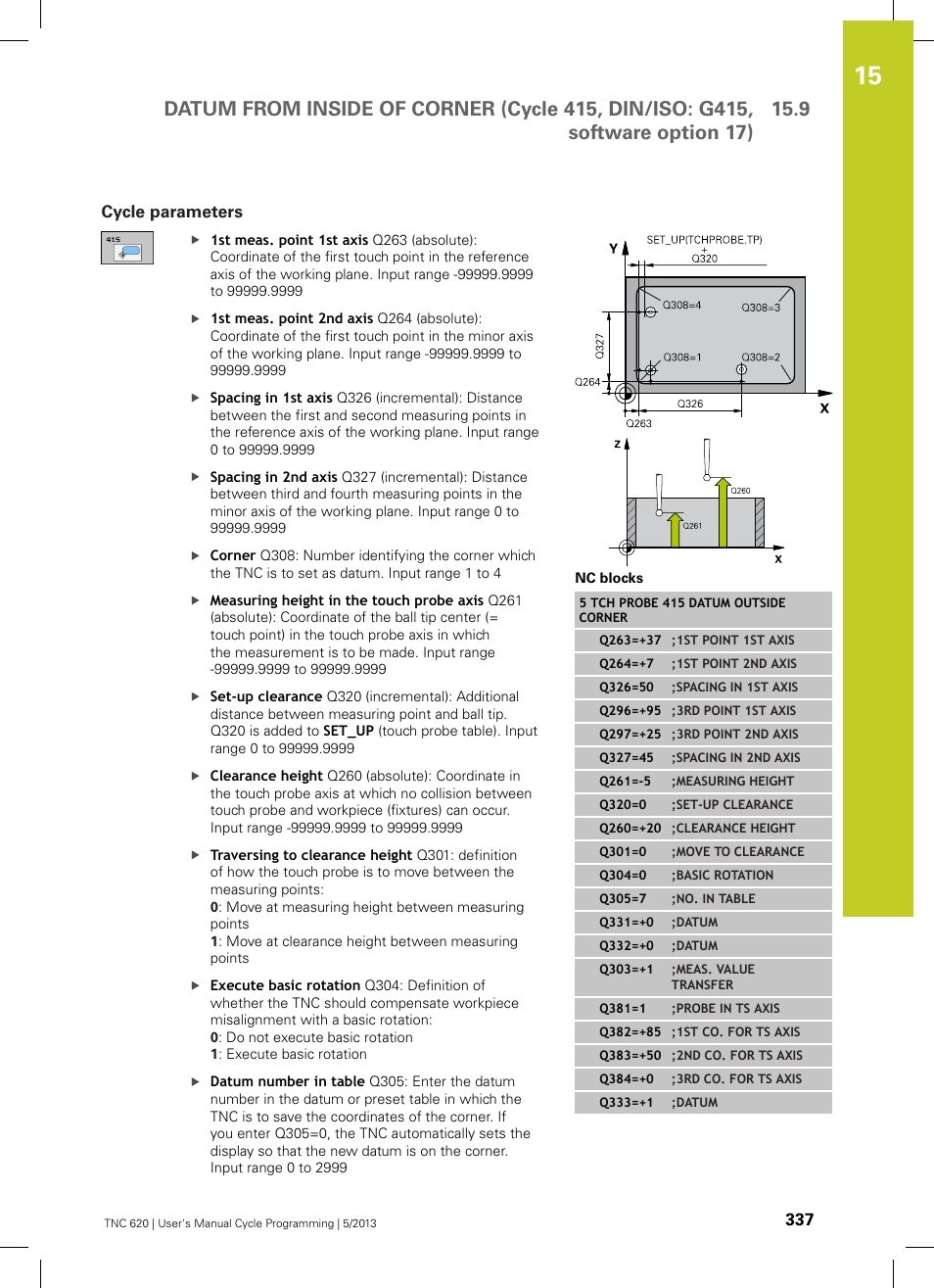 Cycle parameters | HEIDENHAIN TNC 620 (34056x-04) Cycle programming User Manual | Page 337 / 468