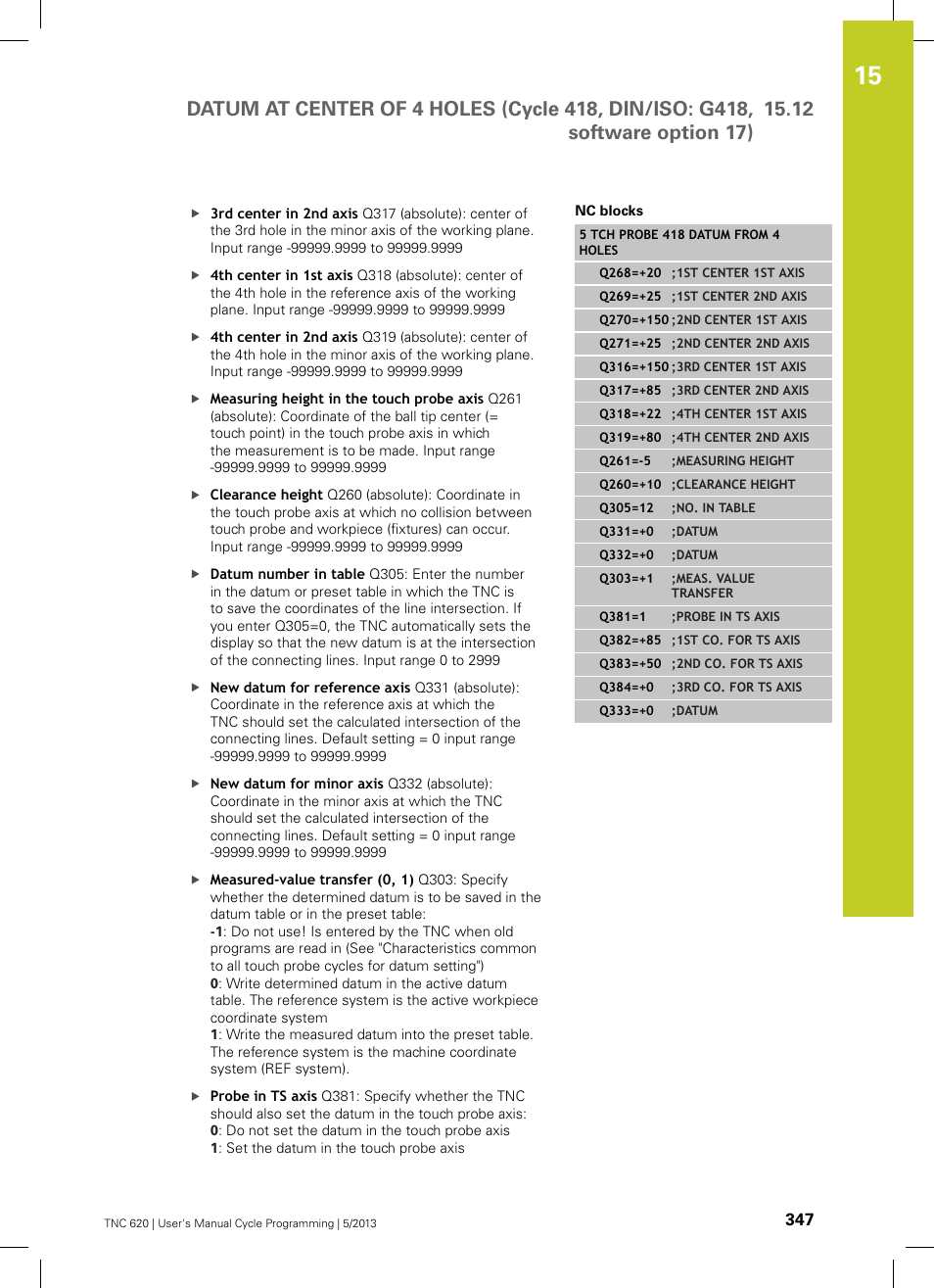 HEIDENHAIN TNC 620 (34056x-04) Cycle programming User Manual | Page 347 / 468